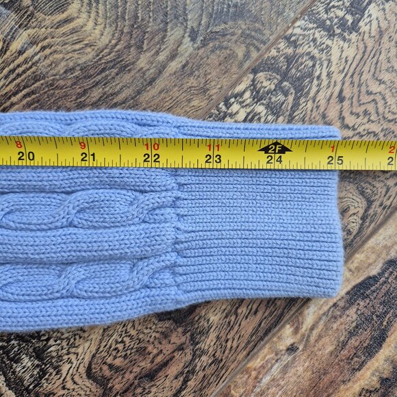 Vintage Y2K Ralph Lauren Sport Pony Cotton Cable Knit Zip Cardigan Pocket Blue - Picture 13 of 15